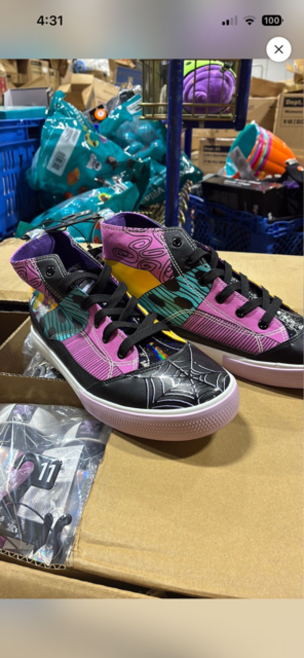 Graphic High Top Sneakers Purple Teal Pink Black Size 11
